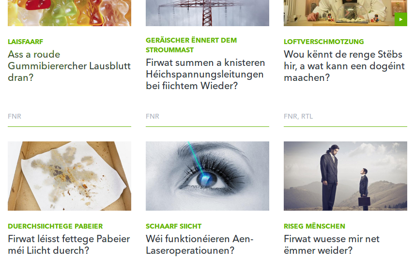 Small scientific texts in Luxembourgish